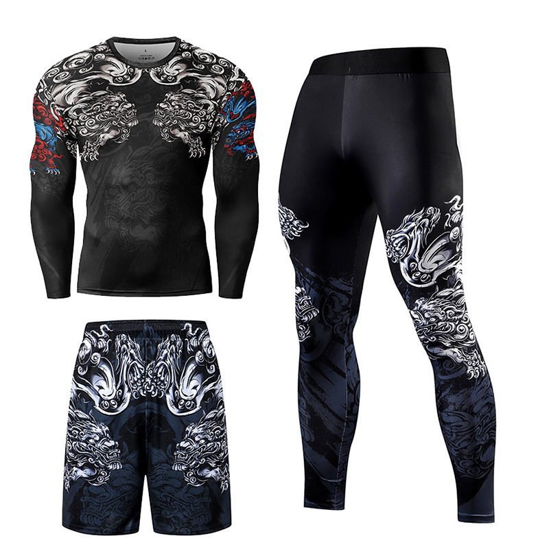 2/3PCS Men Jiu jitsu Tracksuit – Compression Long Pant recenzja i cena
