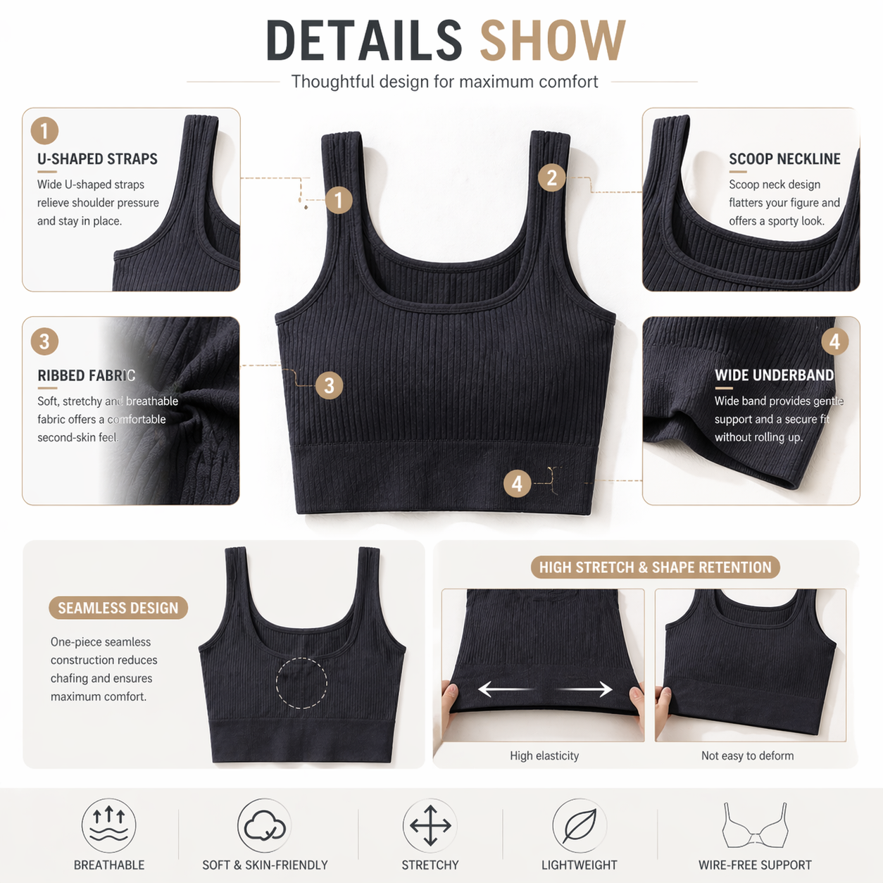 Women Seamless Ribbed Crop Top – Tank Top Ribbed recenzja i cena