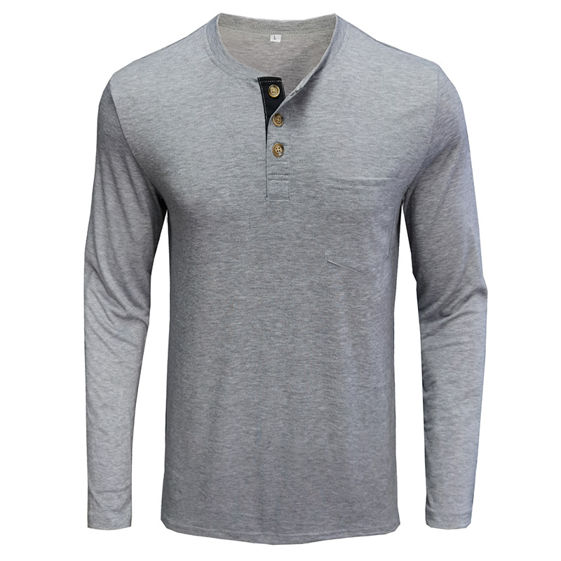 Men's Long Sleeve Henley Style – Undershirt Crew Neck recenzja i cena
