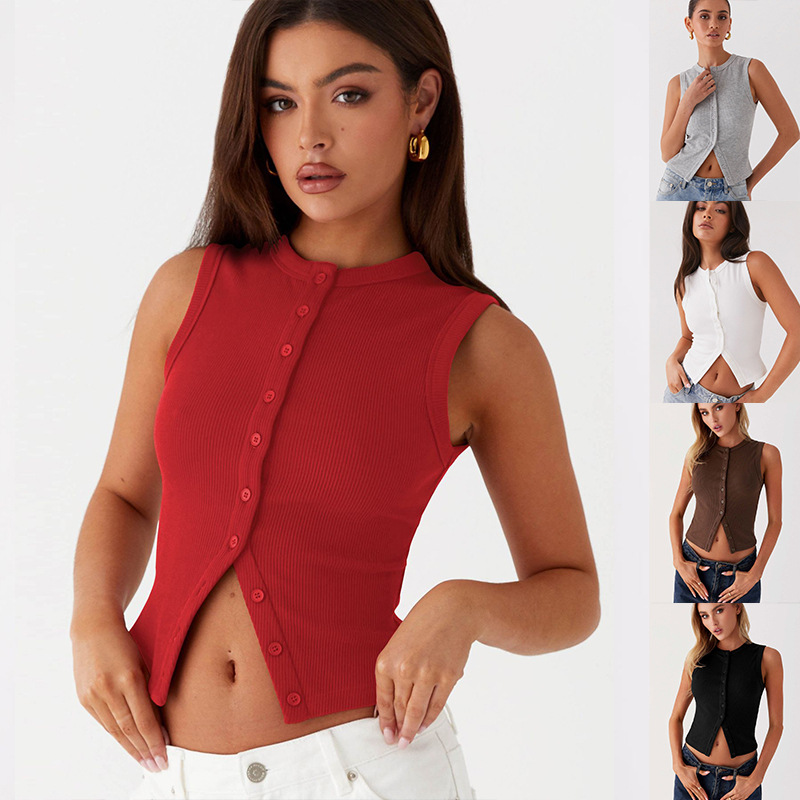 Ribbed Tank Button Crop Top Y2 – Tank Top Ribbed recenzja i cena