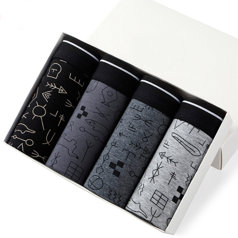 4pcs Men's Panties Sexy Shorts – Boxer Brief Pack Cotton recenzja i cena