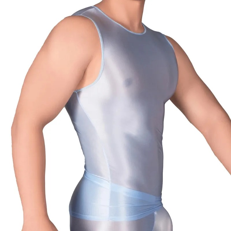 Solid Color Men's Slim Smooth  – Sleeveless Undershirt recenzja i cena