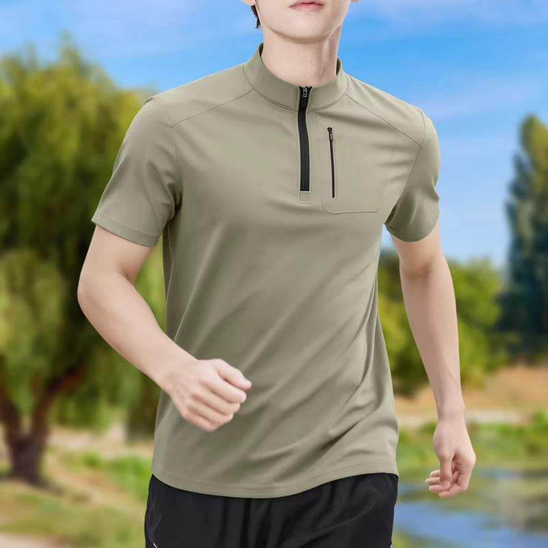 Men's Half-Zip High-Stretch Qu – T Shirt Tight Fit recenzja i cena