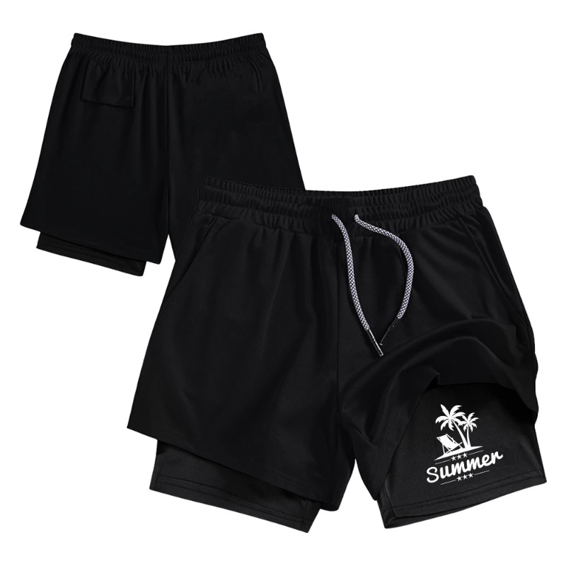Summer Men's Double Layer Runn – Compression Shorts Athletes recenzja i cena