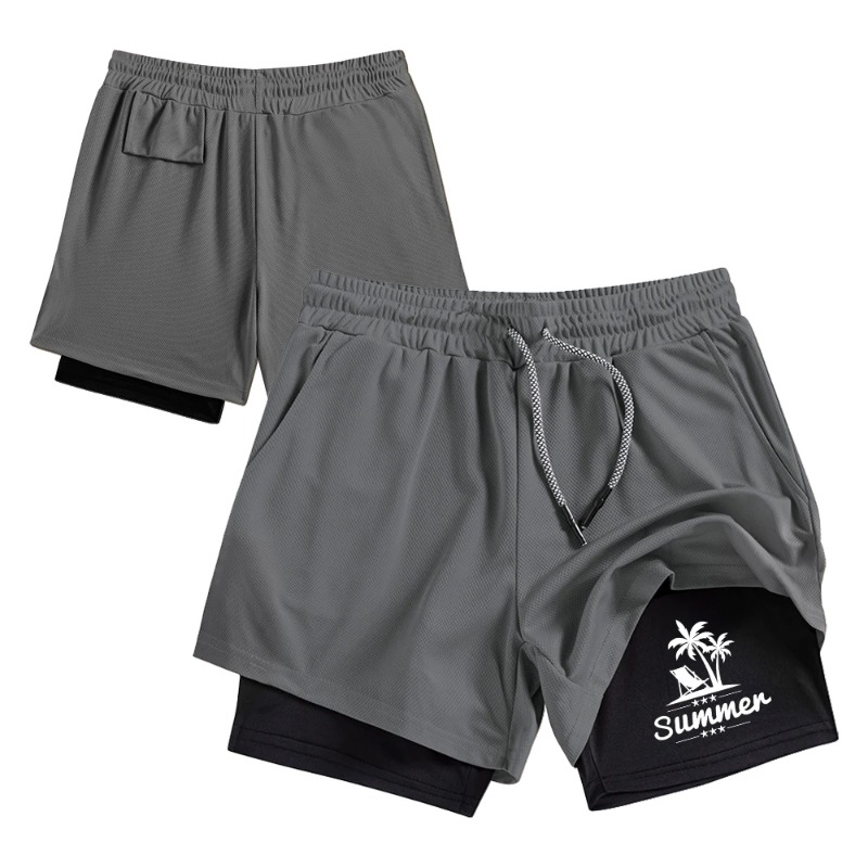 Summer Men's Double Layer Runn – Compression Shorts Athletes recenzja i cena