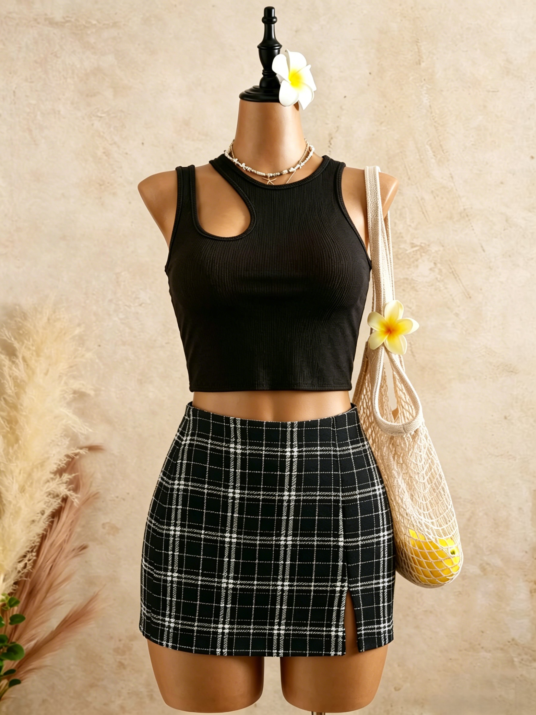 2 Piece Outfits Women Cutout R – Tank Top Ribbed recenzja i cena