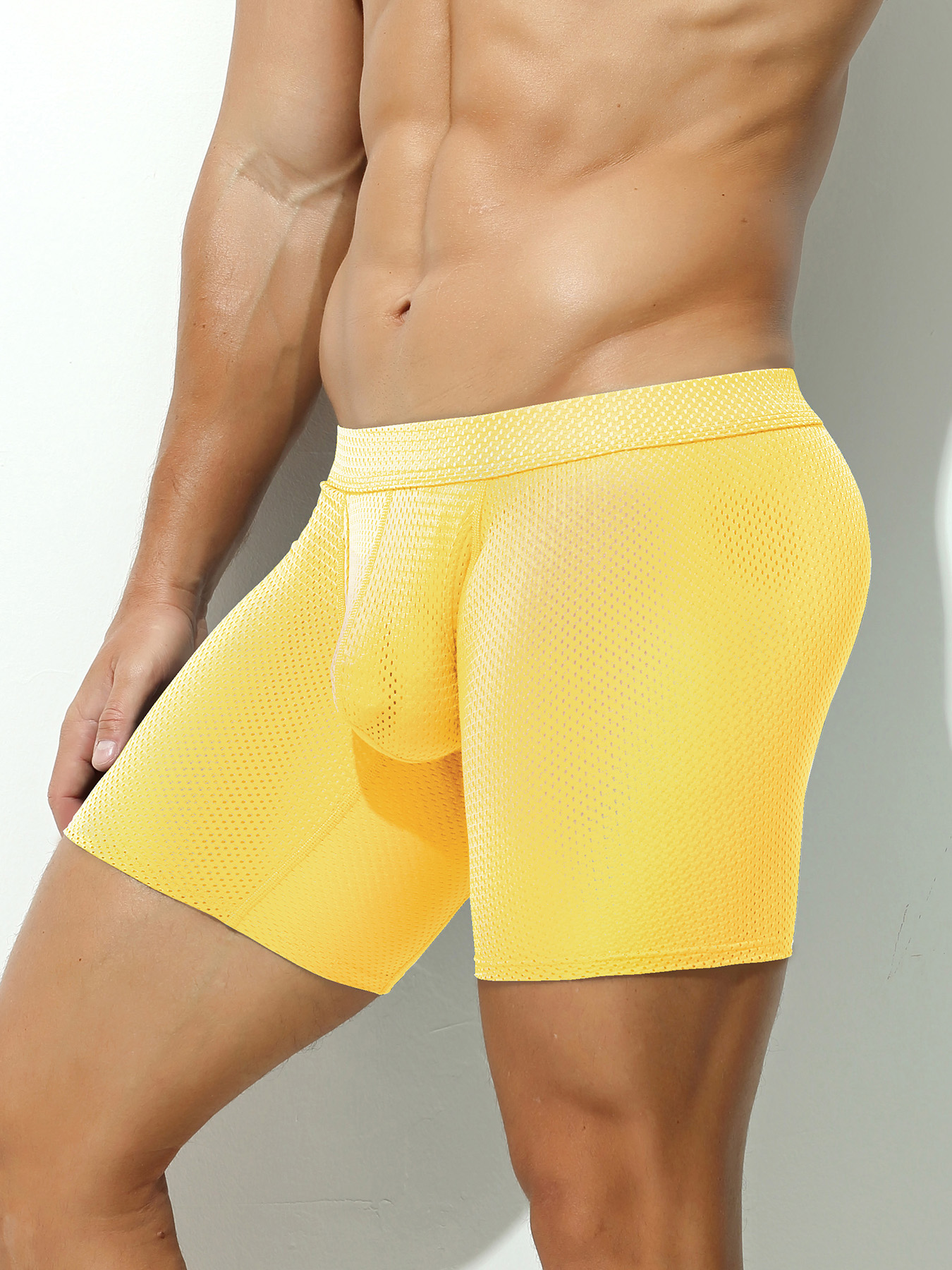 1pcs Men's Long Boxer Underwea – Mesh Sport Boxer recenzja i cena